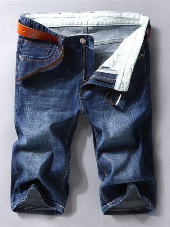 Bermuda Masculina Jeans Azul Cotton