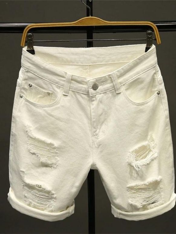 Bermuda Masculina Jeans Branca Mazeo