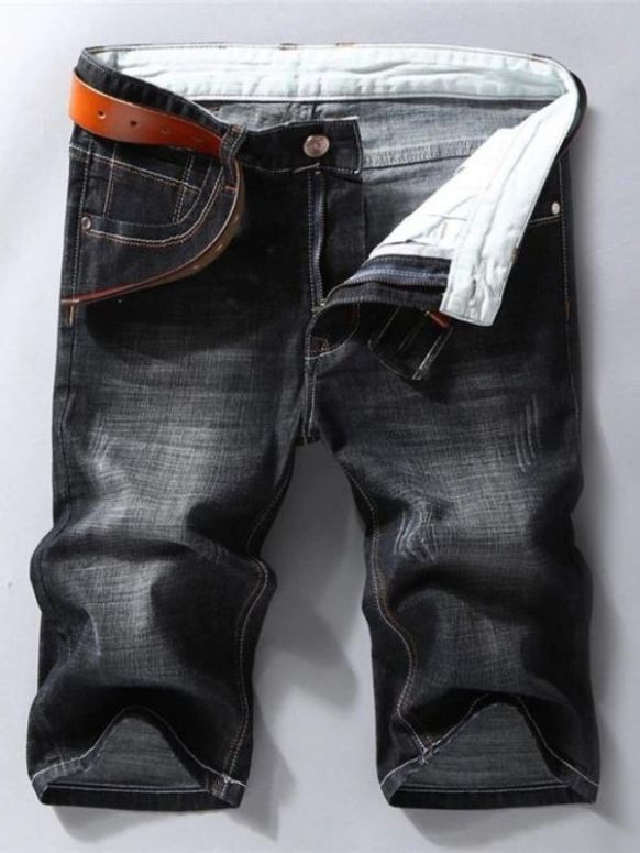  Bermuda Masculina Jeans Preta Cotton