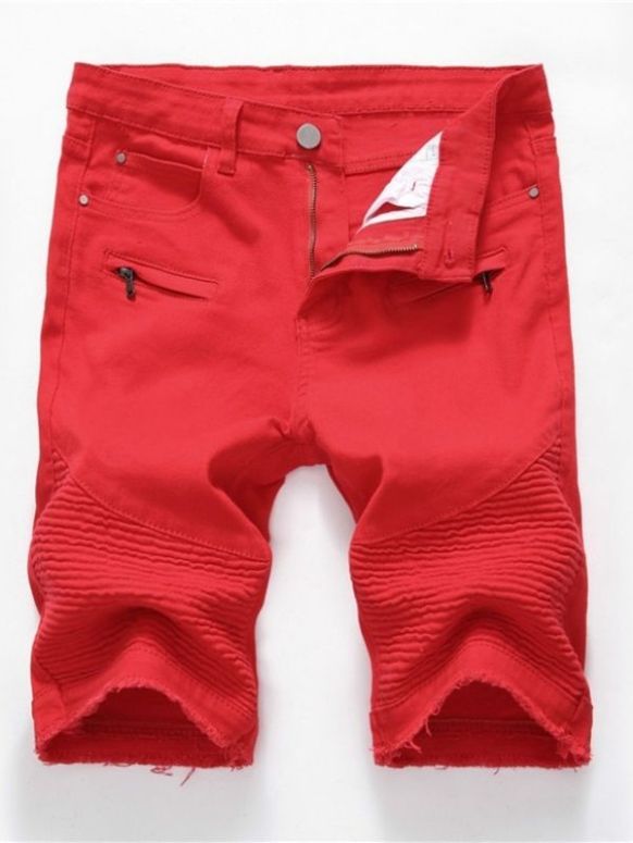 Bermuda Masculina Jeans Vermelha Personalitte