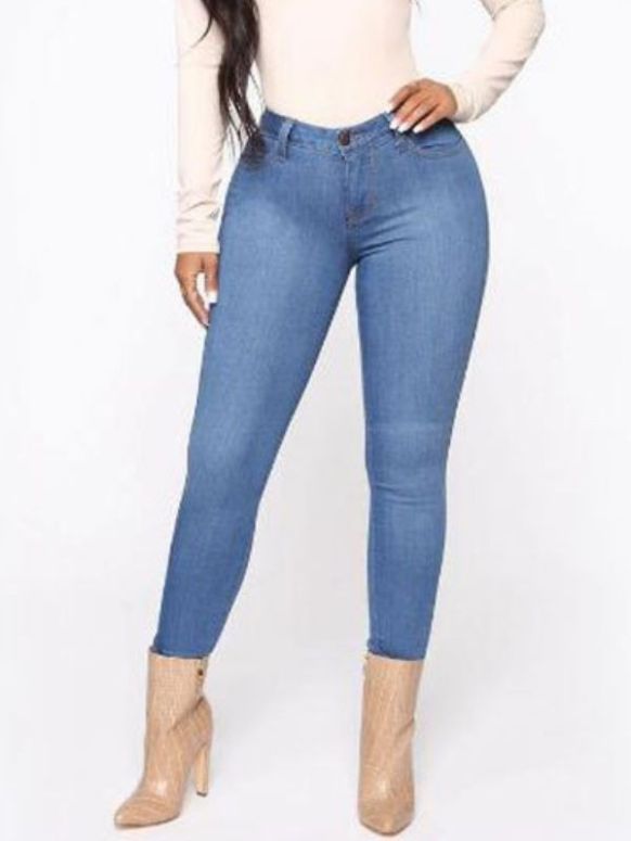 Calça Feminina Azul Claro Jeans Super Skinny
