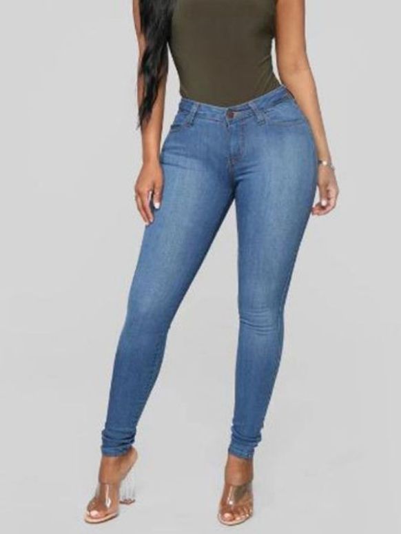 Calça Feminina Azul Jeans Super Skinny
