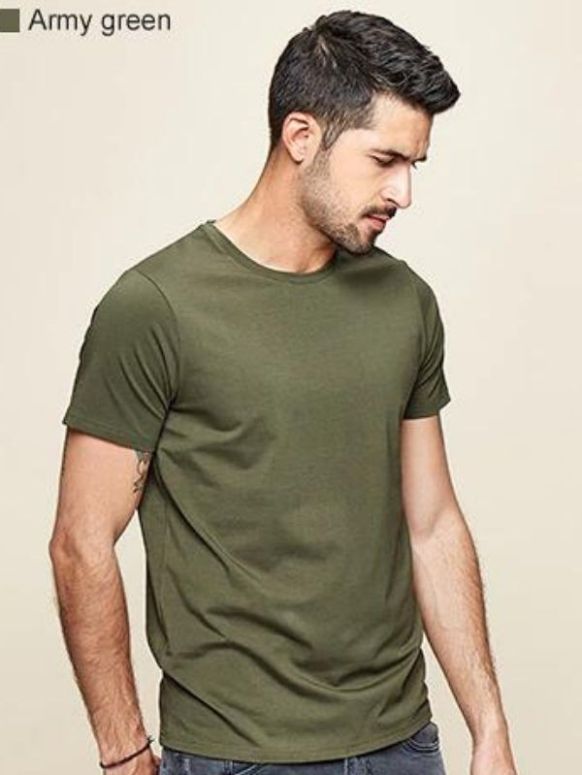 Camiseta Masculina Verde Army Careca