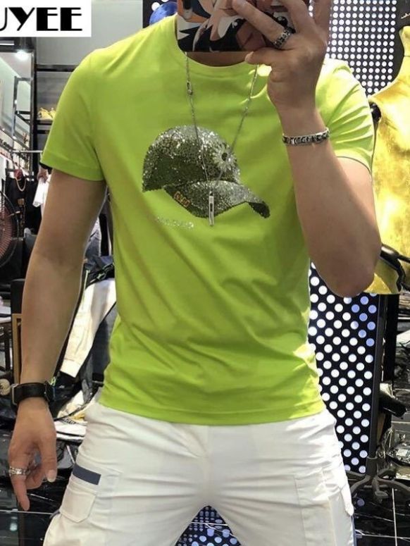 Camiseta Masculina Verde Estampa Cap