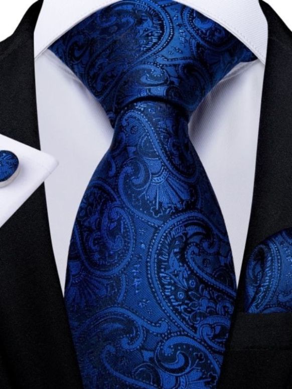 Gravata Masculina Paisley Azul SJT-1435