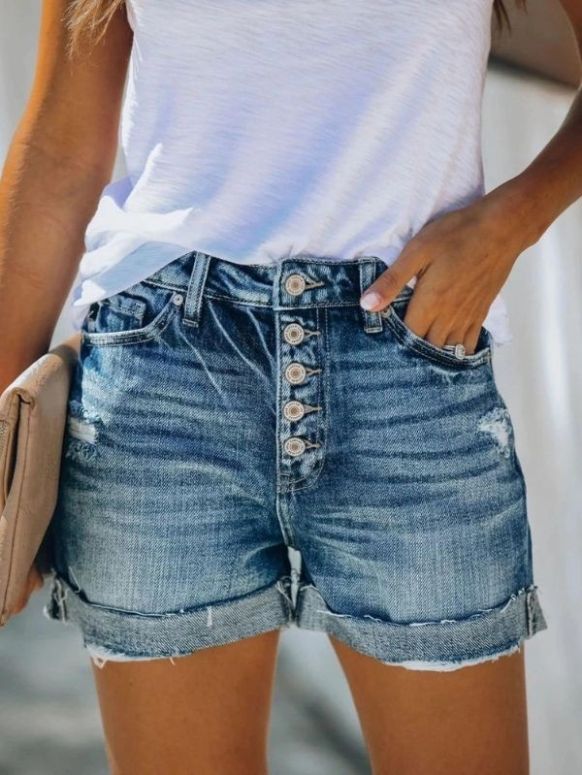 Short Feminino Jeans Azul Original