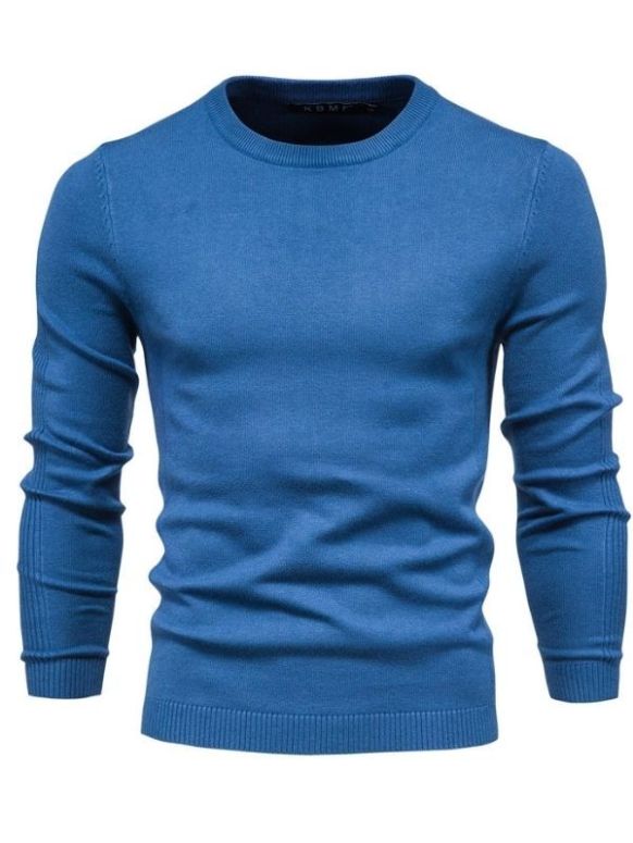 Suéter Masculino Azul Tricot Basis Careca