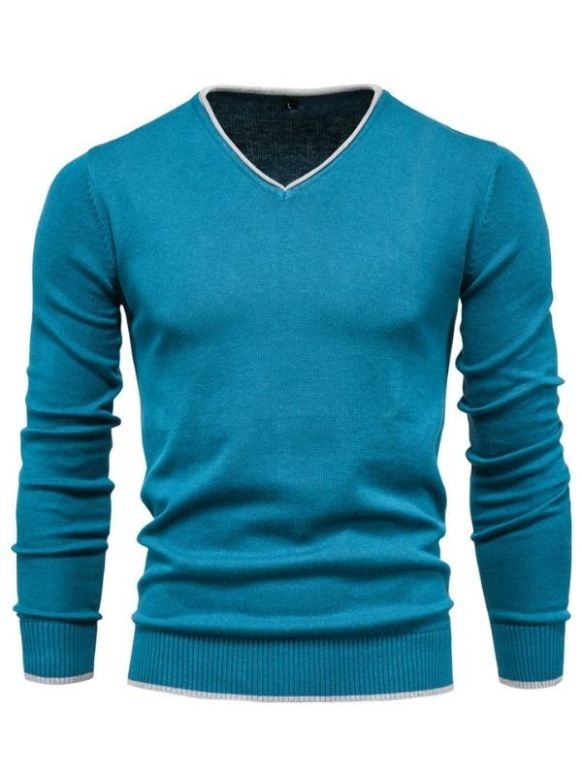 Suéter Masculino Azul Tricot Basis V