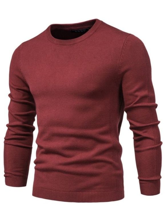 Suéter Masculino Vermelho Tricot Basis Careca