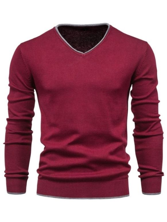 Suéter Masculino Vermelho Tricot Basis V